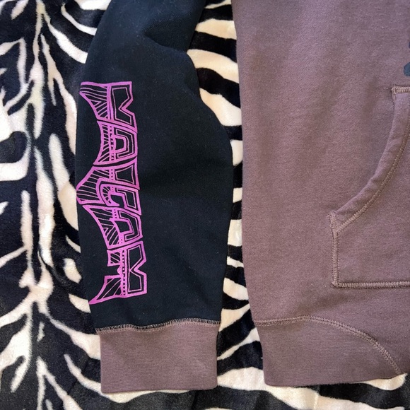 Volcom Zip Brown/Black Hoodie From Eatly 2000’s - Y2K/Surf/Skate - Junior's XL - Picture 4 of 16